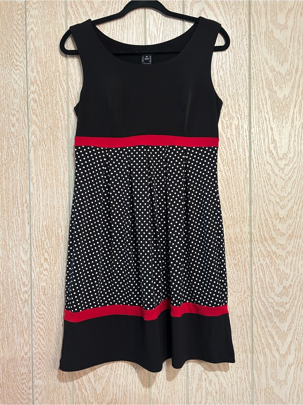 Enfocus Studio Black and Red Polka Dot Midi Dress